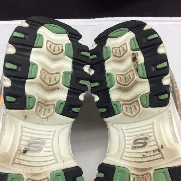 Skechers D-Lites Metallic Lace Up Sneakers Iridescent 10 M Silver Gold 2015 - Picture 8 of 11